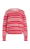 Barrie Ruffle-striped Cashmere Sweater