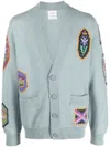 Barrie Scottish Symbols Intarsia-knit Cardigan In Blau