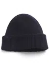 Barrie Shearling-trim Cashmere Beanie In Blue