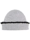 Barrie Shearling-trim Cashmere Beanie In Grey