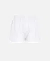 Barrie Sky Blue Cotton Stripe Shorts In White
