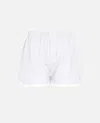 Barrie Sky Blue Cotton Stripe Shorts In White