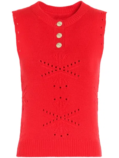 Barrie Sleeveless Top In Red