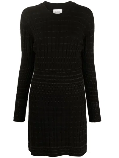 Barrie Smocked Cashmere Minidress In Black