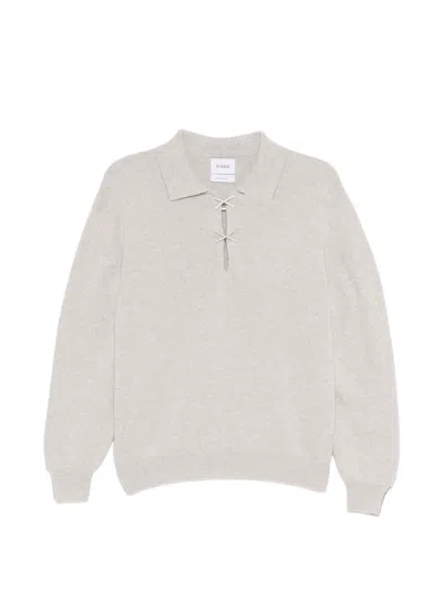 Barrie Sparkling-cross Polo Sweater In Neutral