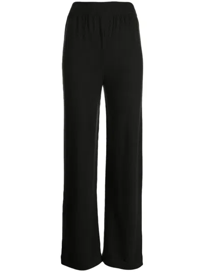 Barrie Straight-leg Knitted Trousers In Black