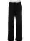 Barrie Elasticated Ribbed-knit Track Pants In Black