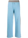 Barrie Two-tone Cashmere Trousers In Blue