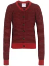 Barrie Striped Cardigan In Red