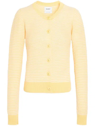 Barrie Striped Cardigan In Yellow