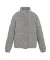 Barrie Striped Cashmere-blend Puffer Jacket In Gray