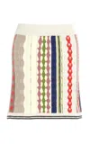 Barrie Striped Cashmere Mini Skirt In Multi