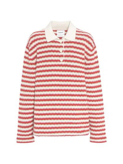 Barrie Striped Cashmere Polo Shirt In Multi