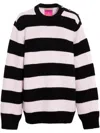 Barrie Striped Intarsia-knit Jumper In 粉色
