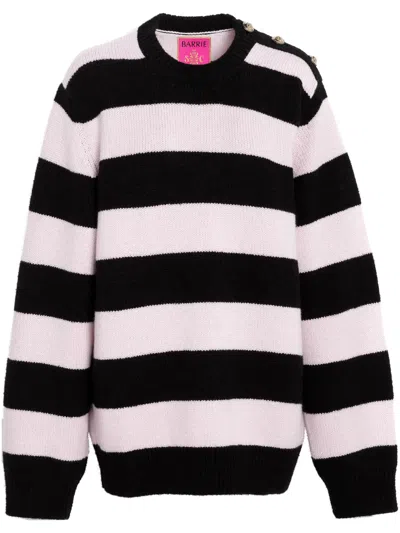 Barrie Striped Intarsia-knit Jumper In 粉色