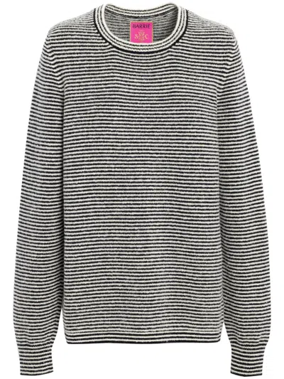 Barrie Striped Intarsia-knit Jumper In 黑色