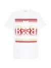 Barrie Striped Logo-patch T-shirt In White