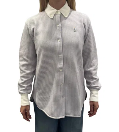 Barrie Striped Long Sleeve Overshirt In Stripes Chakra/cruise Niveous In Gray