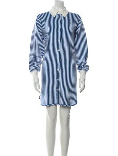 Pre-owned Barrie Striped Mini Dress W/ Tags In Blue