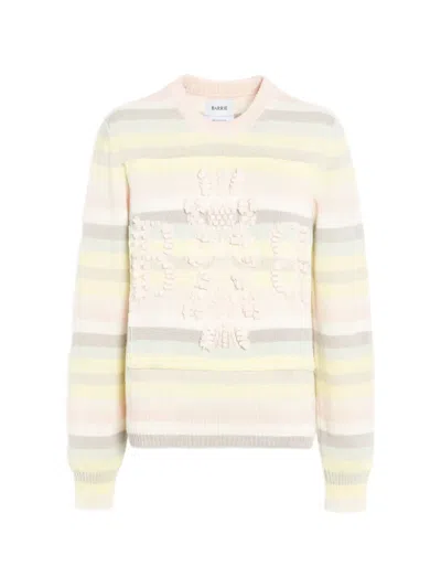 Barrie Striped Round-neck Jumper In Neutral