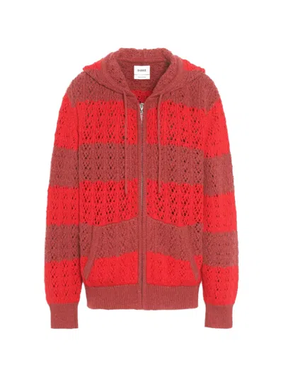 Barrie Striped Zip-up Hoodie In Red