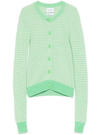 Barrie Stripes Cardigan In Green