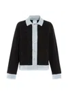 Barrie Suede-effect Denim Jacket In Black