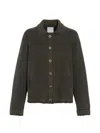 Barrie Suede-effect Denim Jacket In Brown