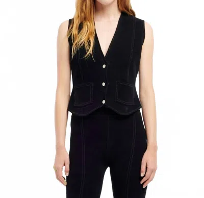 Barrie Suede Effect Sleeveless Jacket In Black