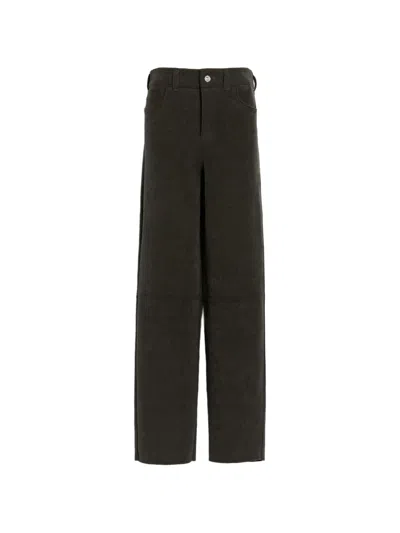 Barrie Suede-effect Trousers In Brown