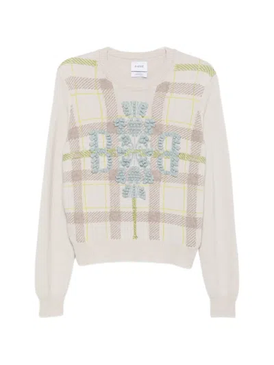 Barrie Tartan Thistle Sweater In Neutral