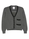 Barrie The Ribbon Cardigan In Gray