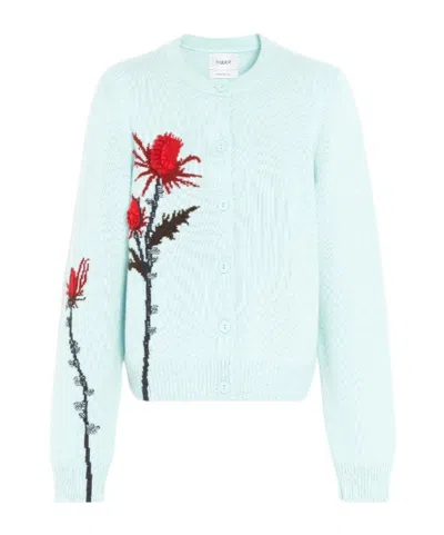 Barrie Thistle-motif Cashmere Cardigan In White