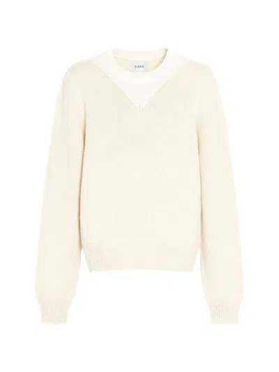 Barrie Topstitched Cashmere Sweater In Neutral