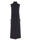 Barrie Turtleneck Pocket Midi Dress In Black