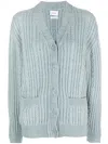 Barrie V-neck Cable-knit Cardigan In Blue