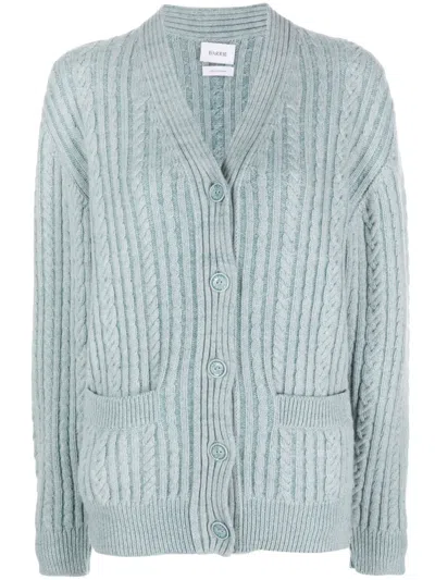 Barrie V-neck Cable-knit Cardigan In Blue