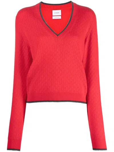 Barrie V-neck Cashmere Jumper In Rot
