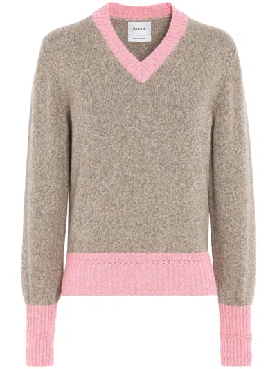 Barrie V-neck Cashmere Jumper In Pink
