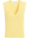 Barrie V-neck Knit Vest In Yellow