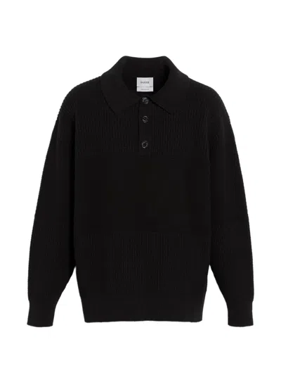 Barrie Waffle-effect Polo Shirt In Black