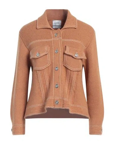 Barrie Fitted Cashmere-blend Cardigan In Orange