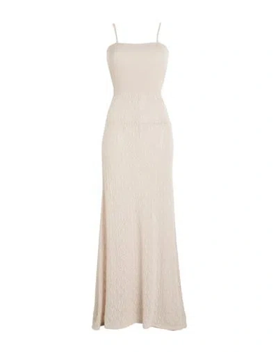 Barrie Woman Maxi Dress Beige Size M Cashmere In White