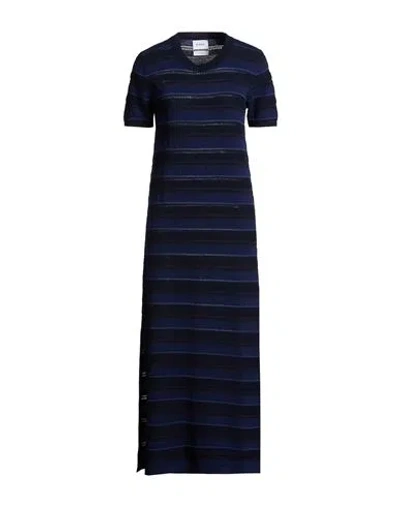 Barrie Woman Midi Dress Blue Size L Cashmere, Cotton