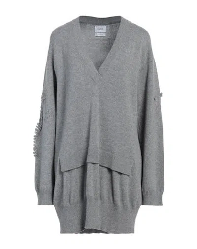 Barrie Woman Mini Dress Grey Size M Cashmere