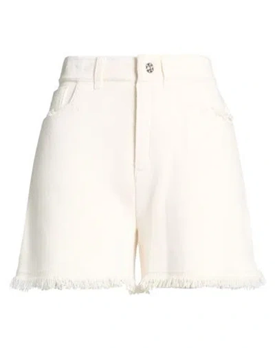 Barrie Woman Shorts & Bermuda Shorts Ivory Size M Cashmere, Cotton In White