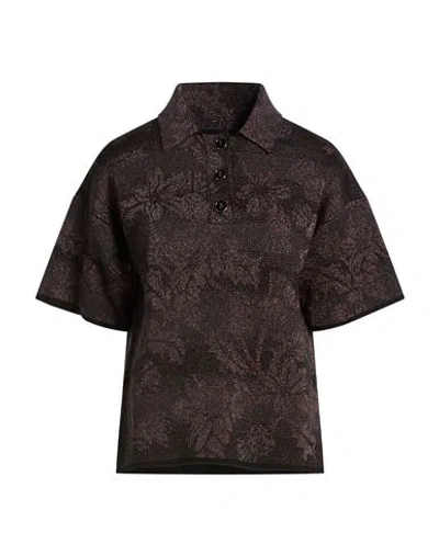 Barrie Woman Sweater Black Size M Viscose, Cashmere, Polyester, Polyamide, Elastane In Brown