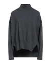 Barrie Woman Turtleneck Charcoal Size L Cashmere In Blue