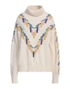 Barrie Woman Turtleneck Cream Size S Cashmere In White
