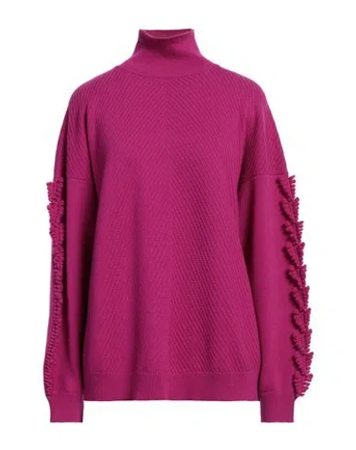 Barrie Woman Turtleneck Mauve Size M Cashmere In Purple